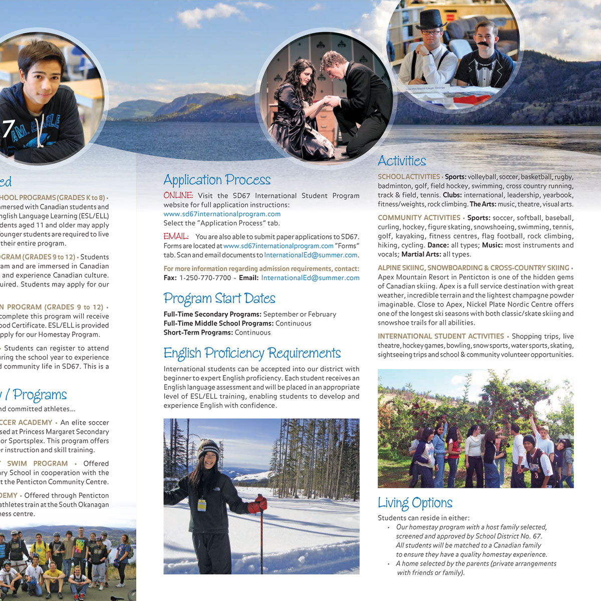 School District 67 International Students brochure 2